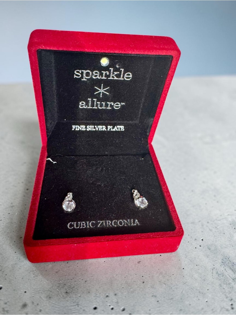 Sparkle Allure Silver Plate Clear Cubic Zirconia Drop Earrings